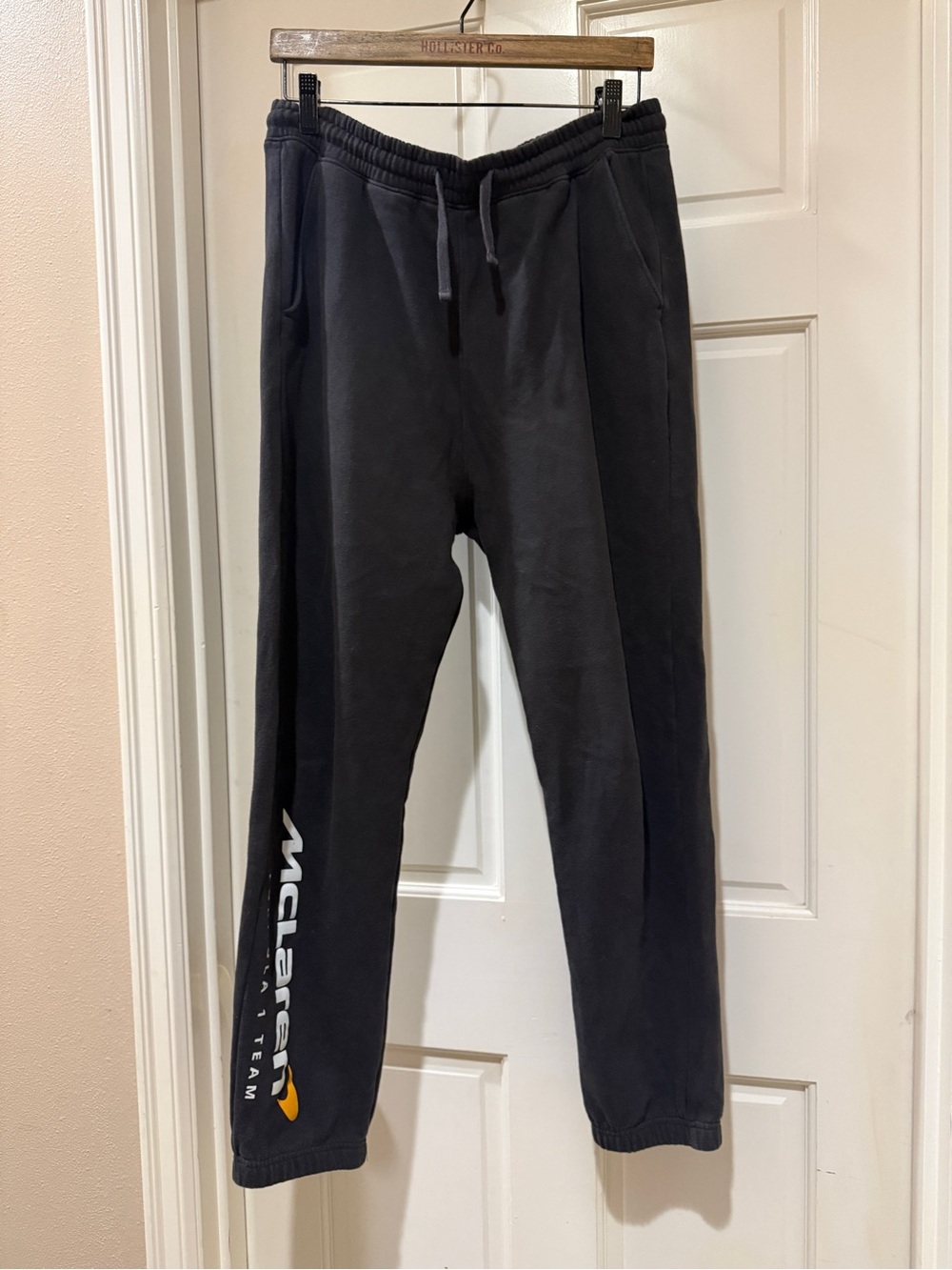 abercrombie kids Black Sweatpants with Logo Accent